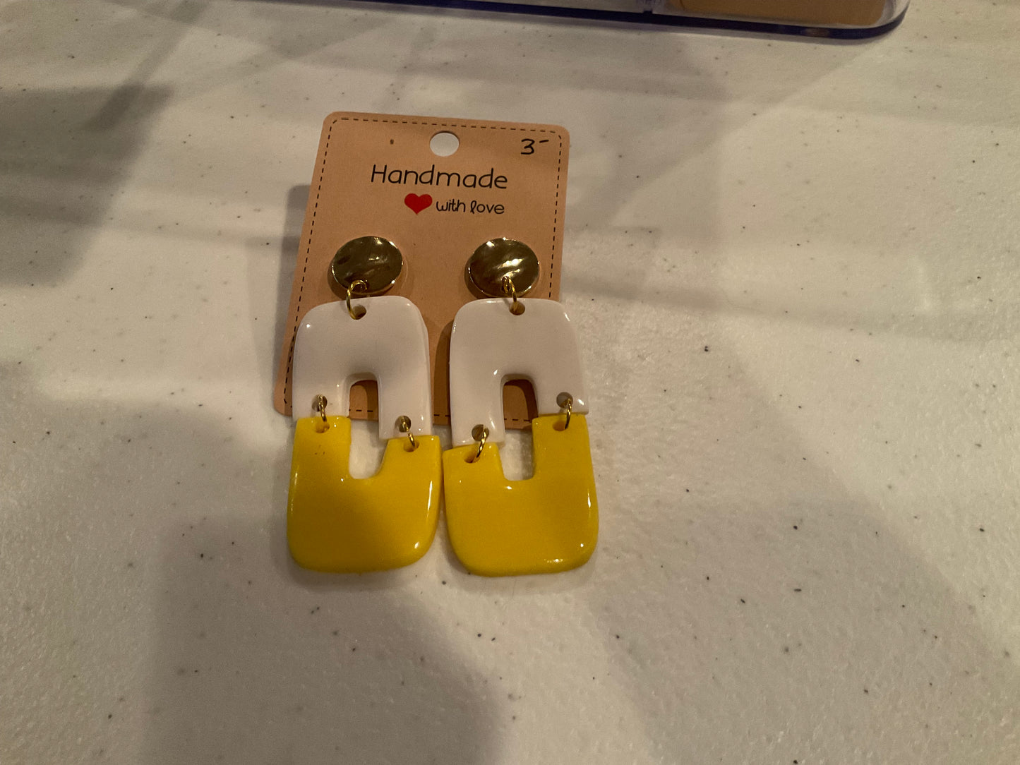 Yellow & White Retro Vibe Earrings