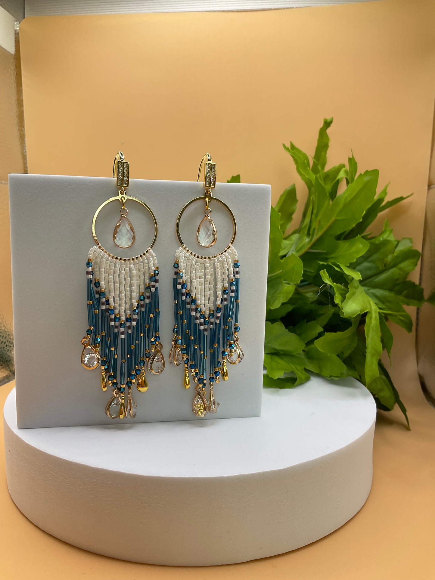 Elegant Beaded Dangle Earrings