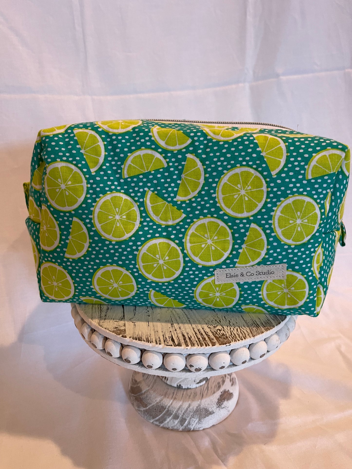 Large Lime Slice Print Cosmetic Bag