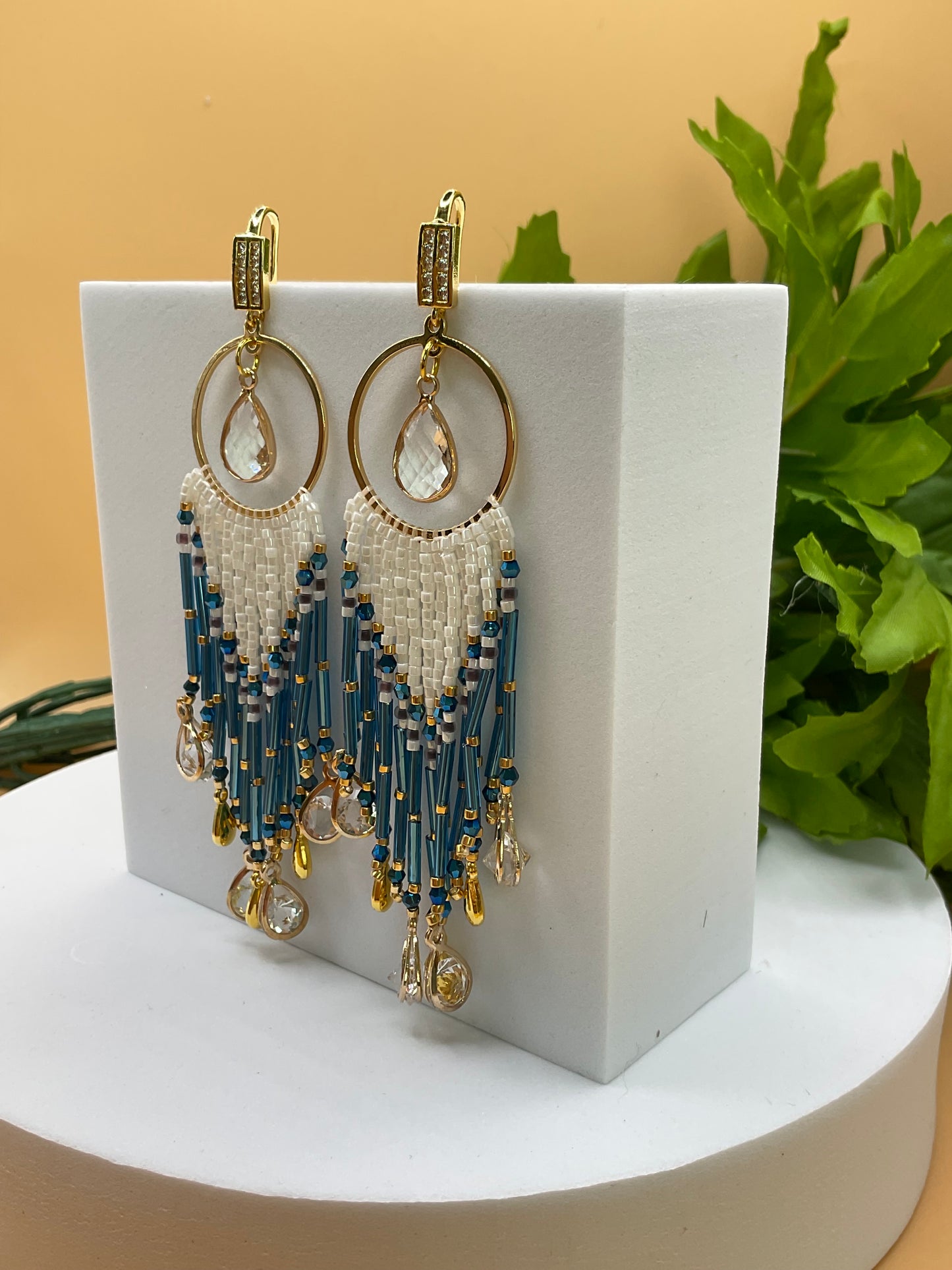 Elegant Beaded Dangle Earrings