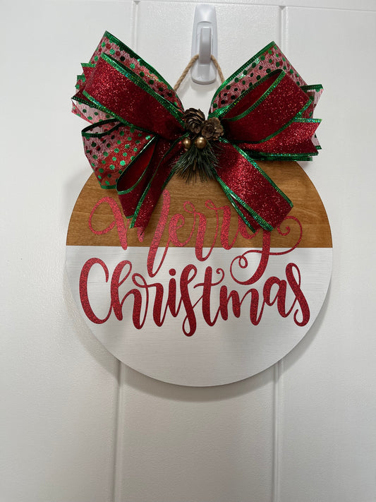 Merry Christmas Wooden Door Sign