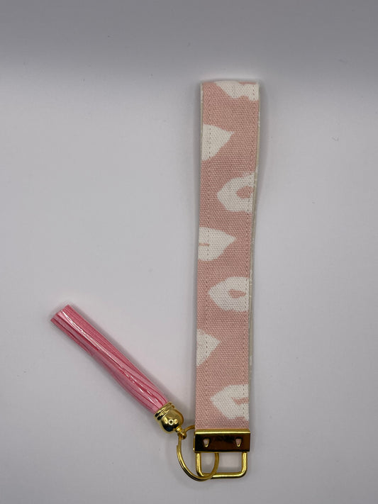 Pink & Cream Lips Wristlet - Pink Tassel