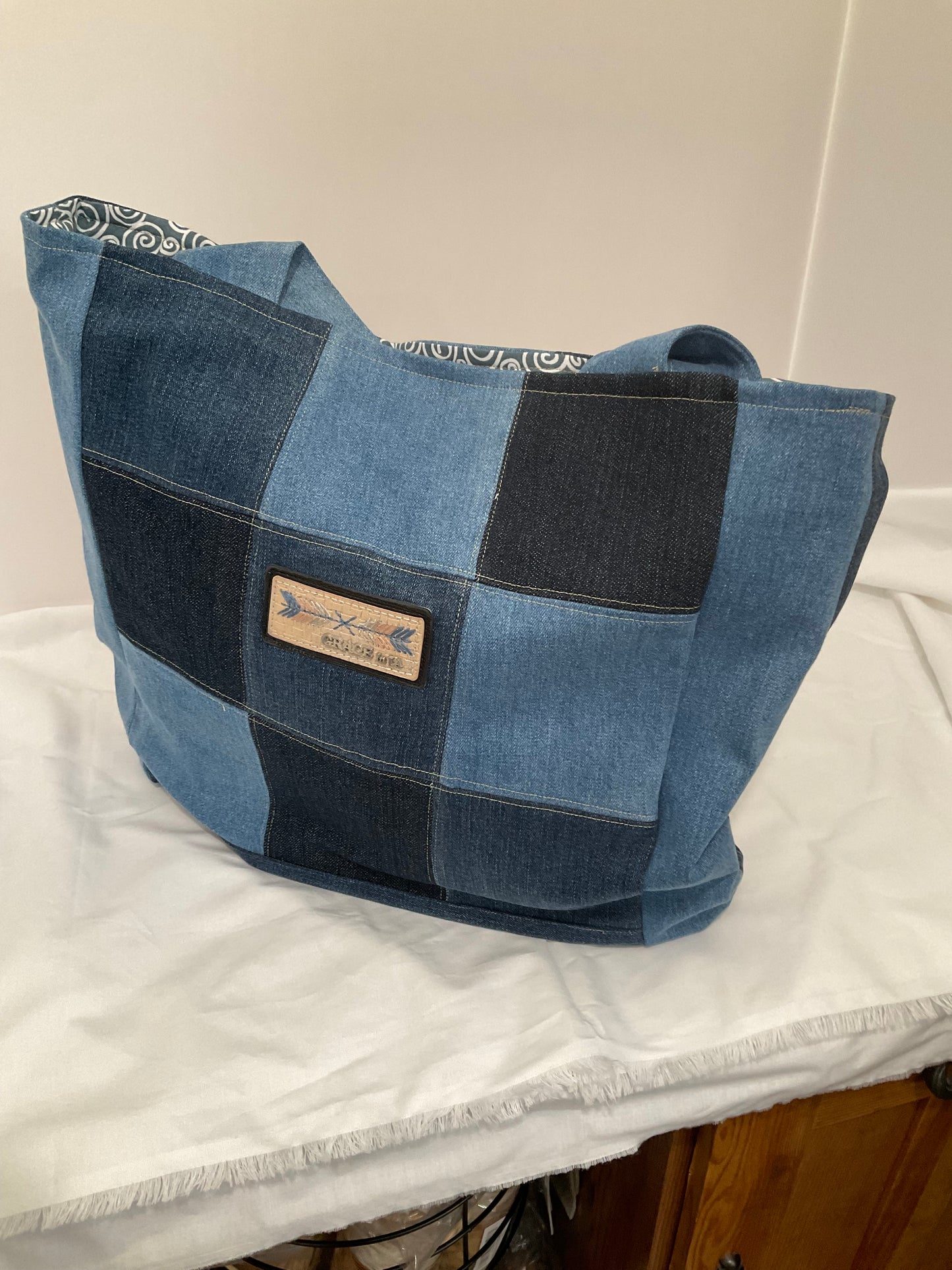 Upcycled Patchwork Denim Bag