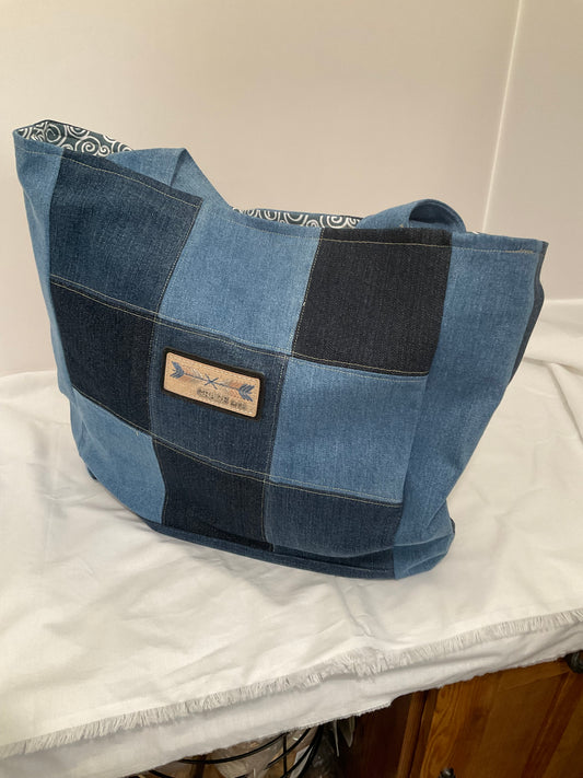 Upcycled Patchwork Denim Bag