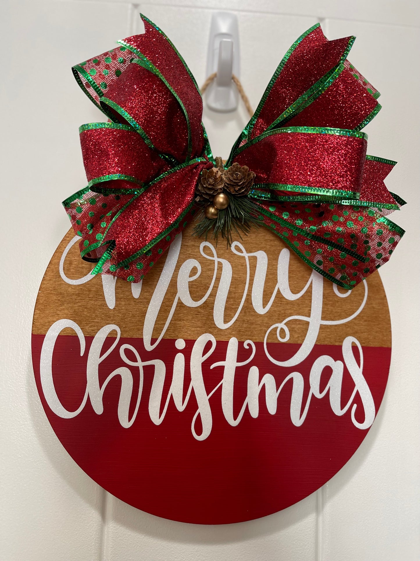 Merry Christmas Wooden Door Sign