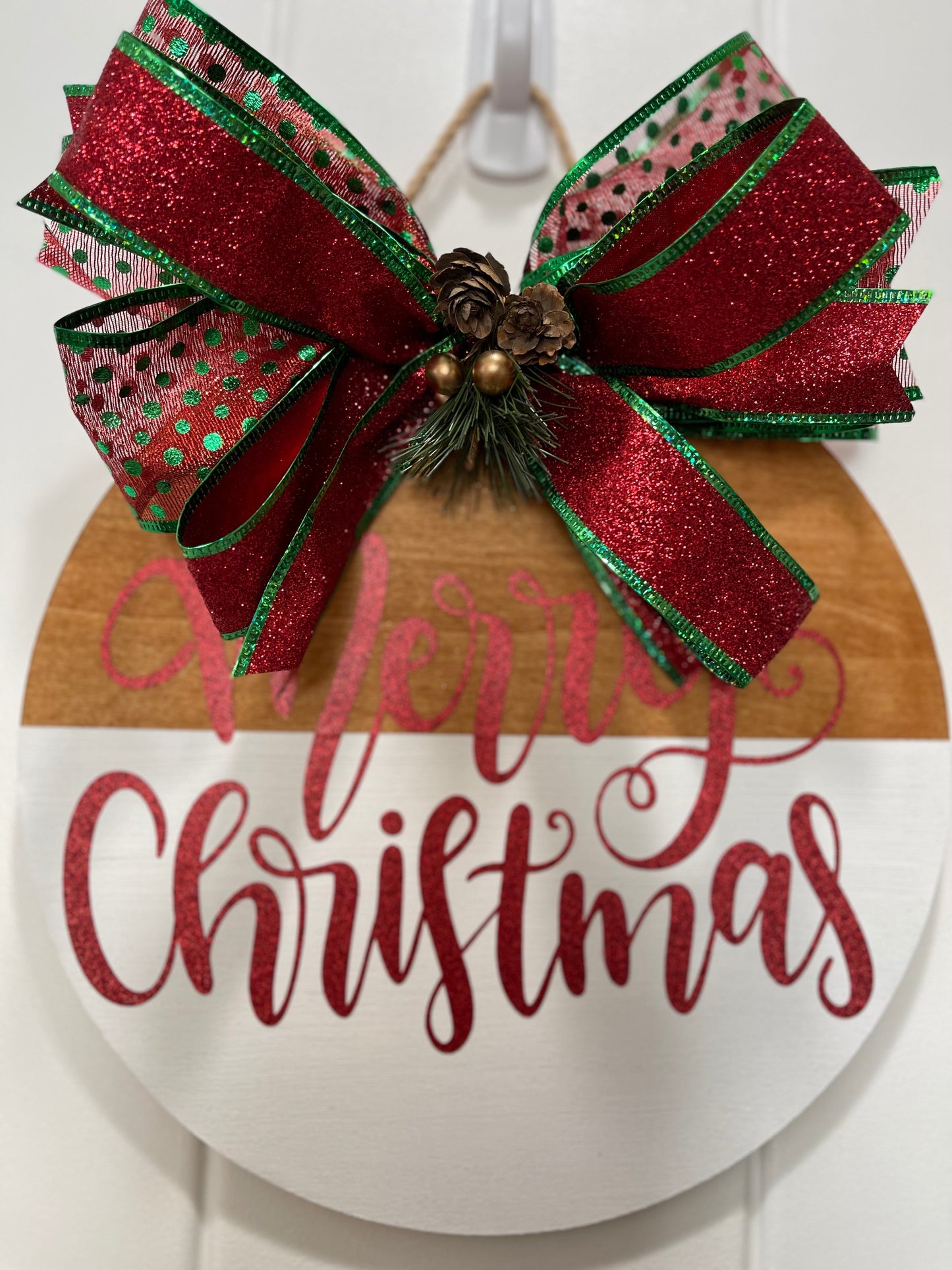Merry Christmas Wooden Door Sign