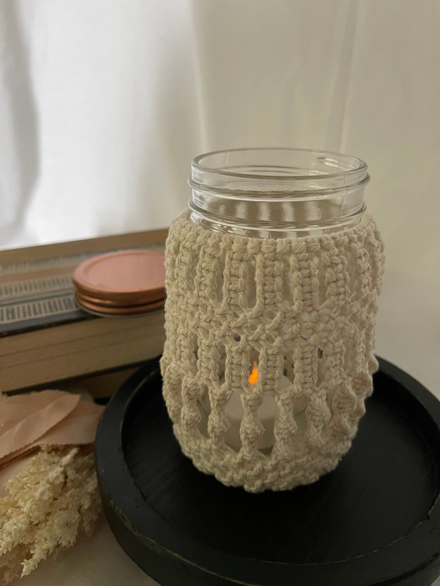 Macrame Tealight Jar