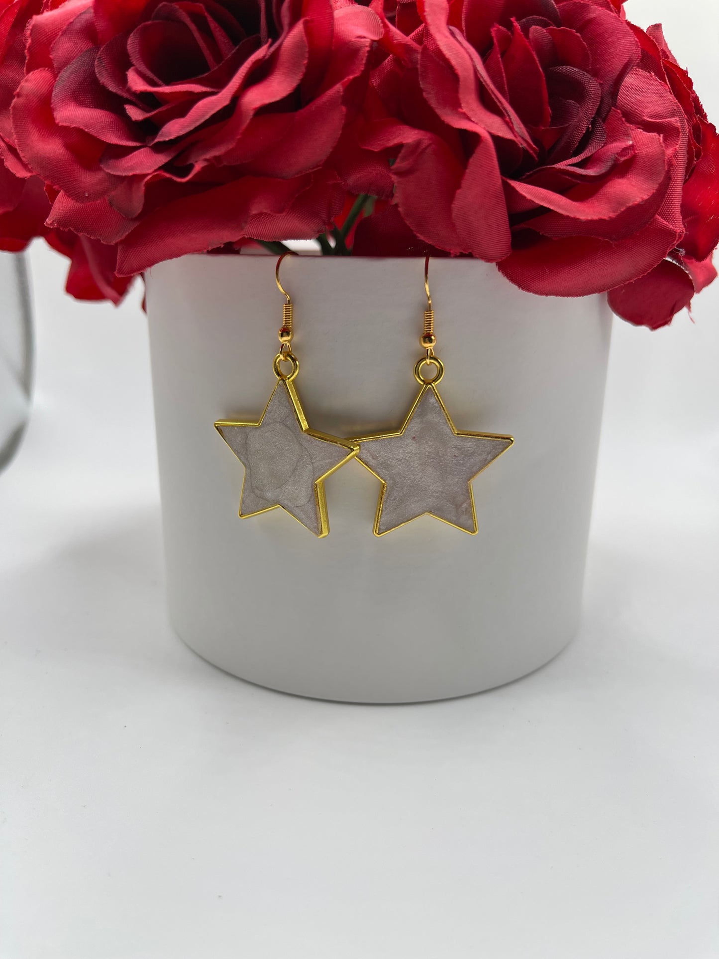 Polymer Clay Inlay Star Earrings