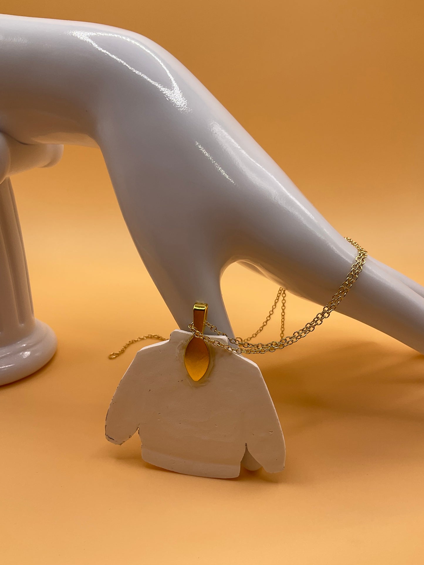 Plaid Ugly Sweater Pendant With Chain | Sweater Necklace