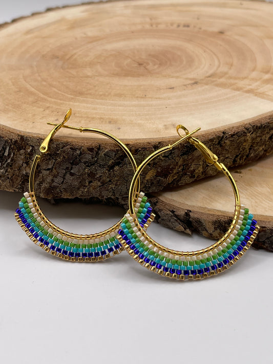 Beaded Hoop Earrings