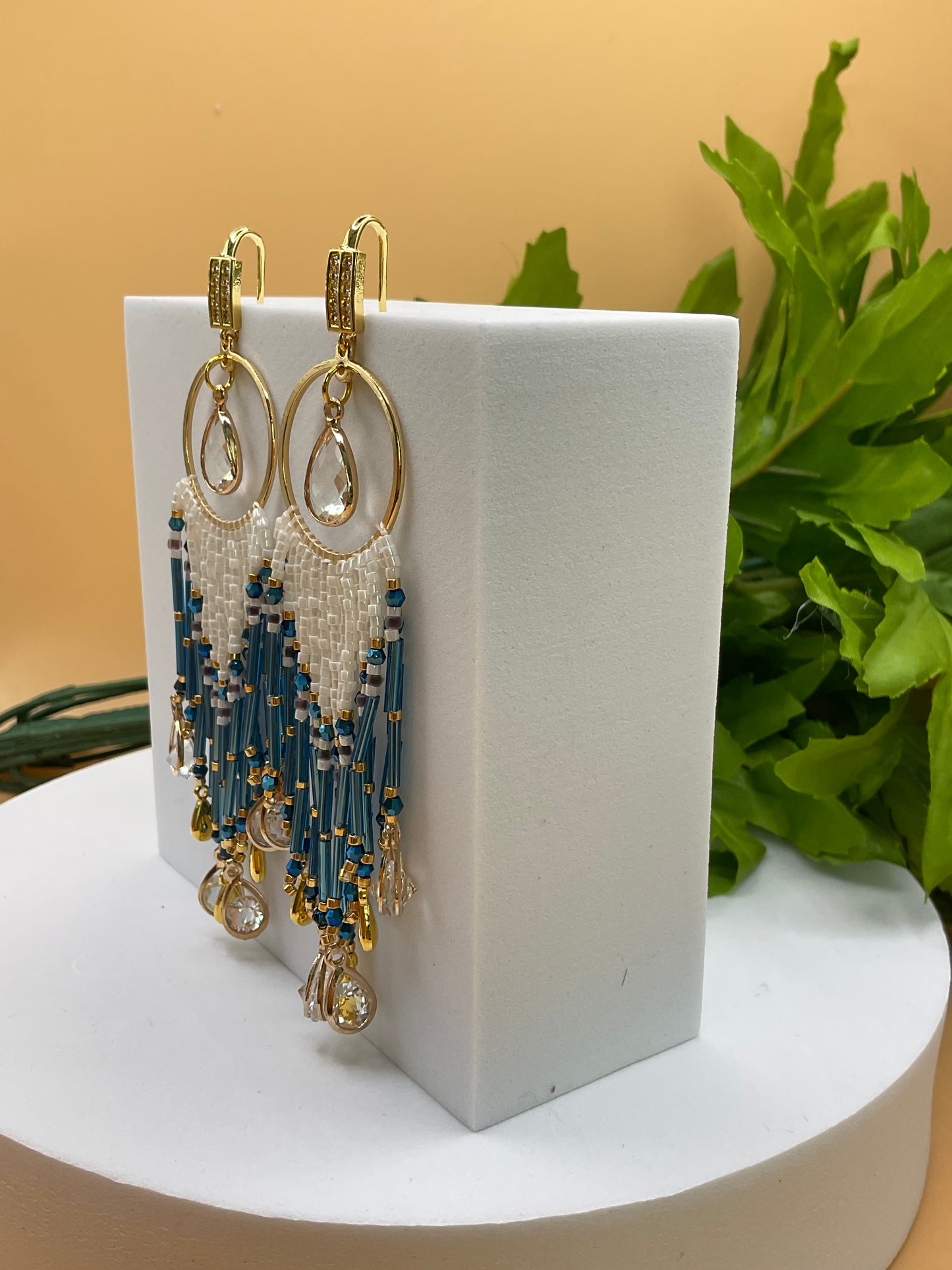 Elegant Beaded Dangle Earrings