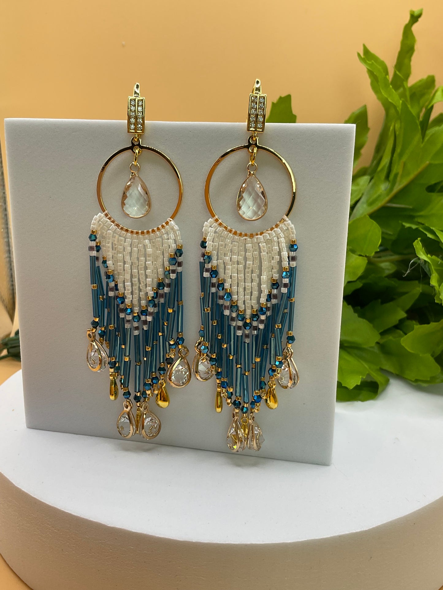 Elegant Beaded Dangle Earrings
