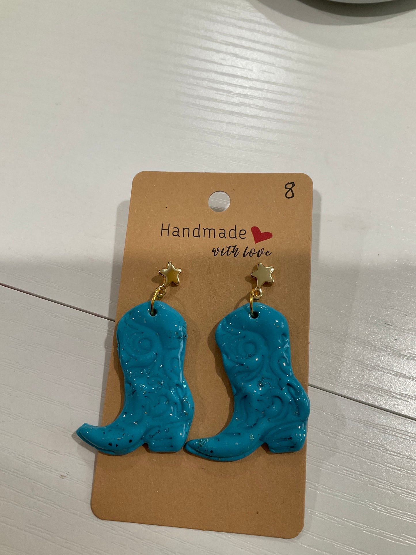 Turquoise Cowboy Boot Earrings