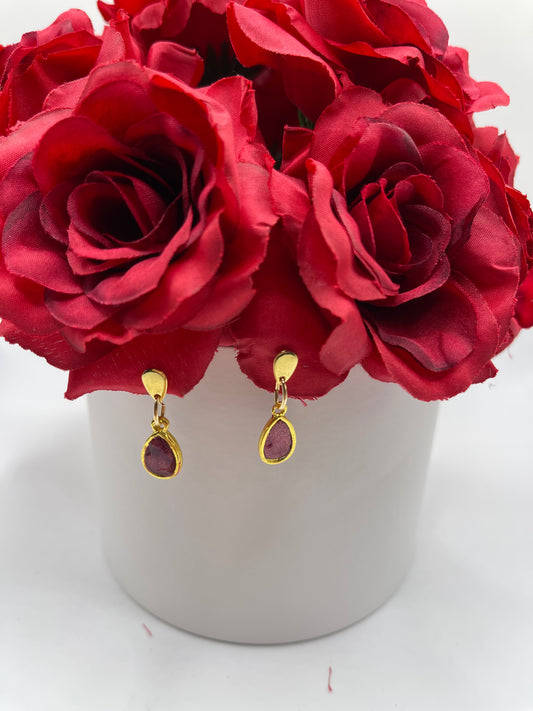 Petite Dangle Inlay Teardrop Earrings