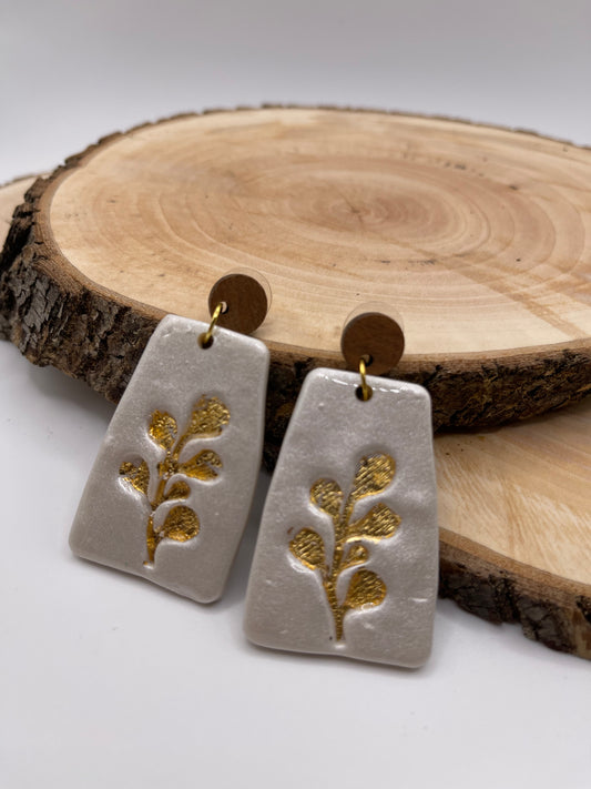 Wood & Polymer Clay Nature Earrings 2
