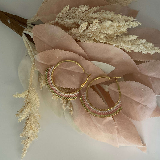 Beaded Hoop Earrings