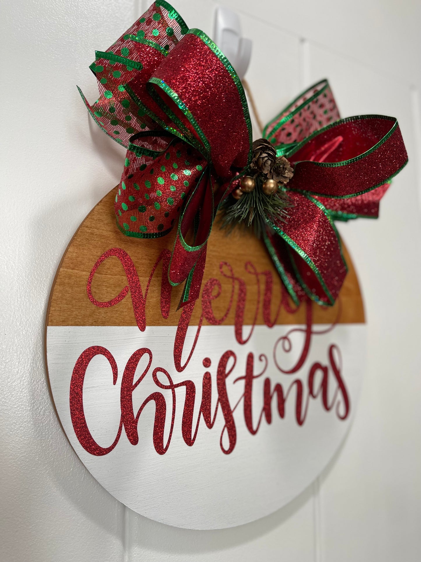 Merry Christmas Wooden Door Sign