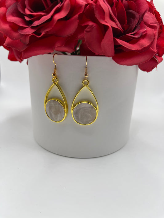Polymer Clay Circle Drop Inlay Earrings