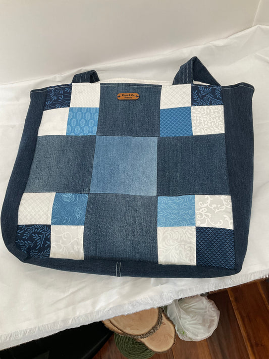 Upcycled Patchwork Denim Tote
