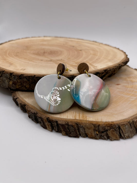 Polymer Clay Light Swirl Earrings