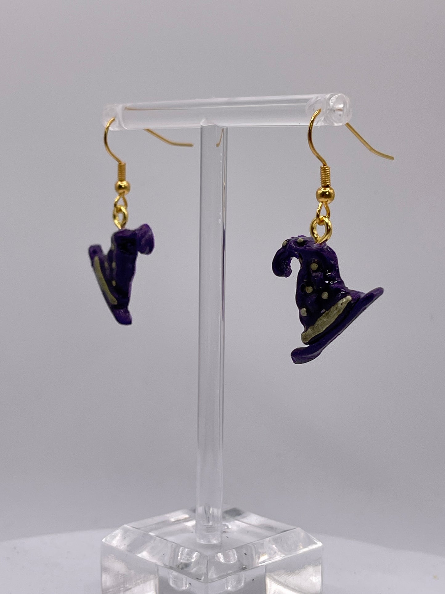 Purple Witch Hat Earrings