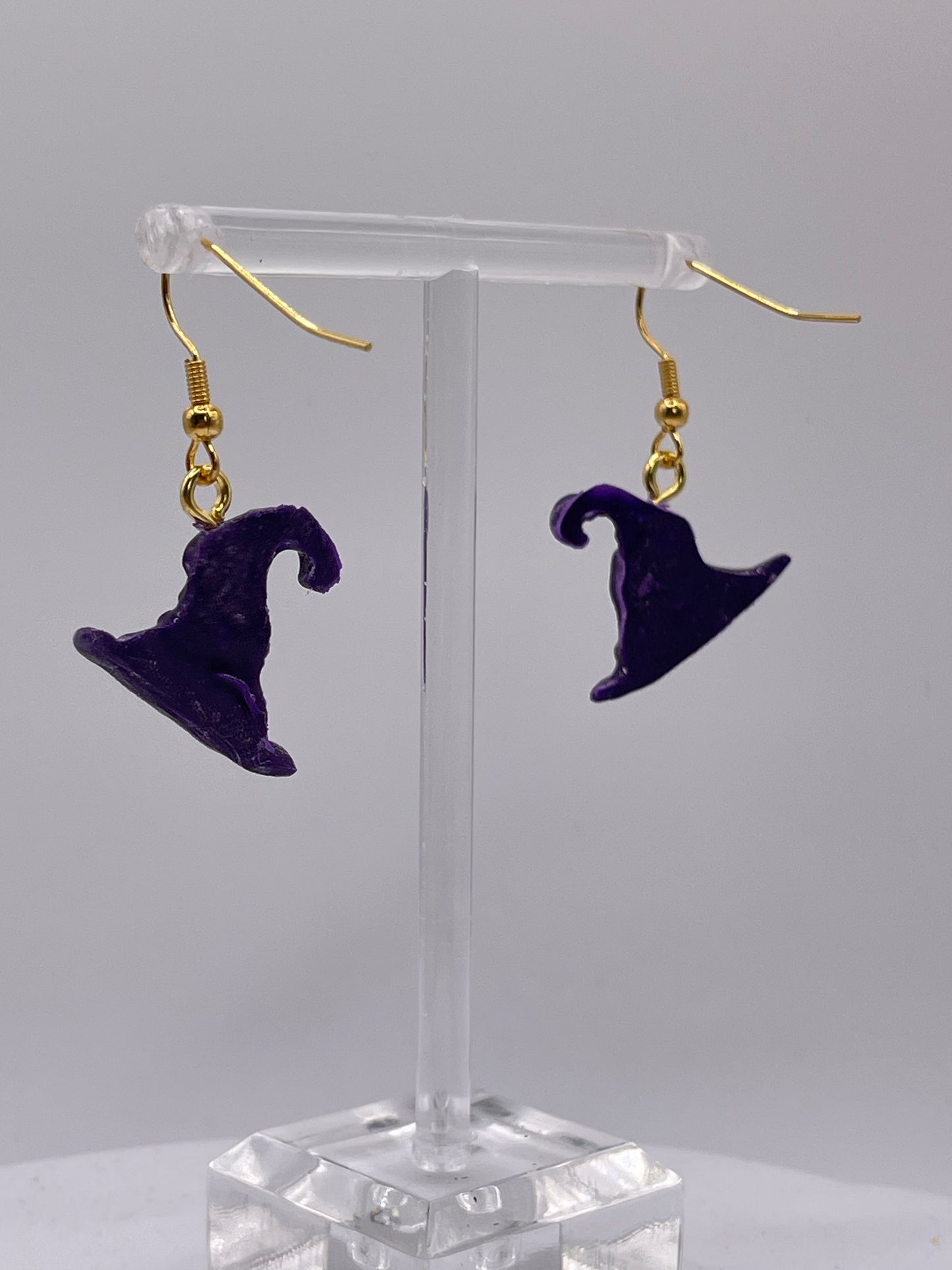 Purple Witch Hat Earrings