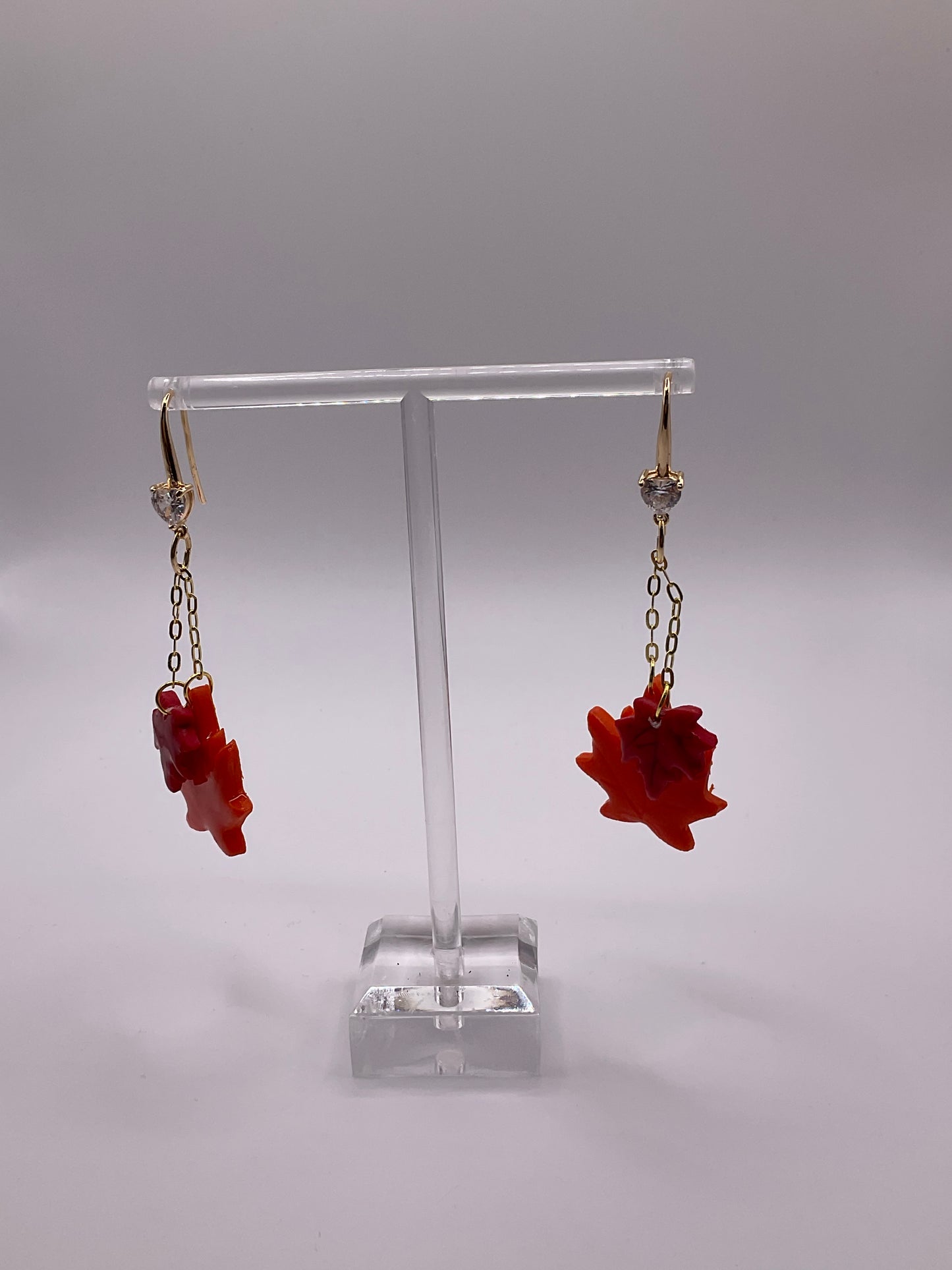 Autumn Leaves Polymer Clay Dangle Earrings