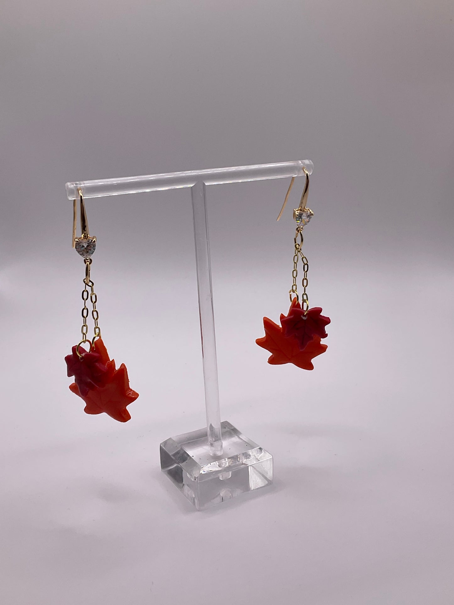 Autumn Leaves Polymer Clay Dangle Earrings