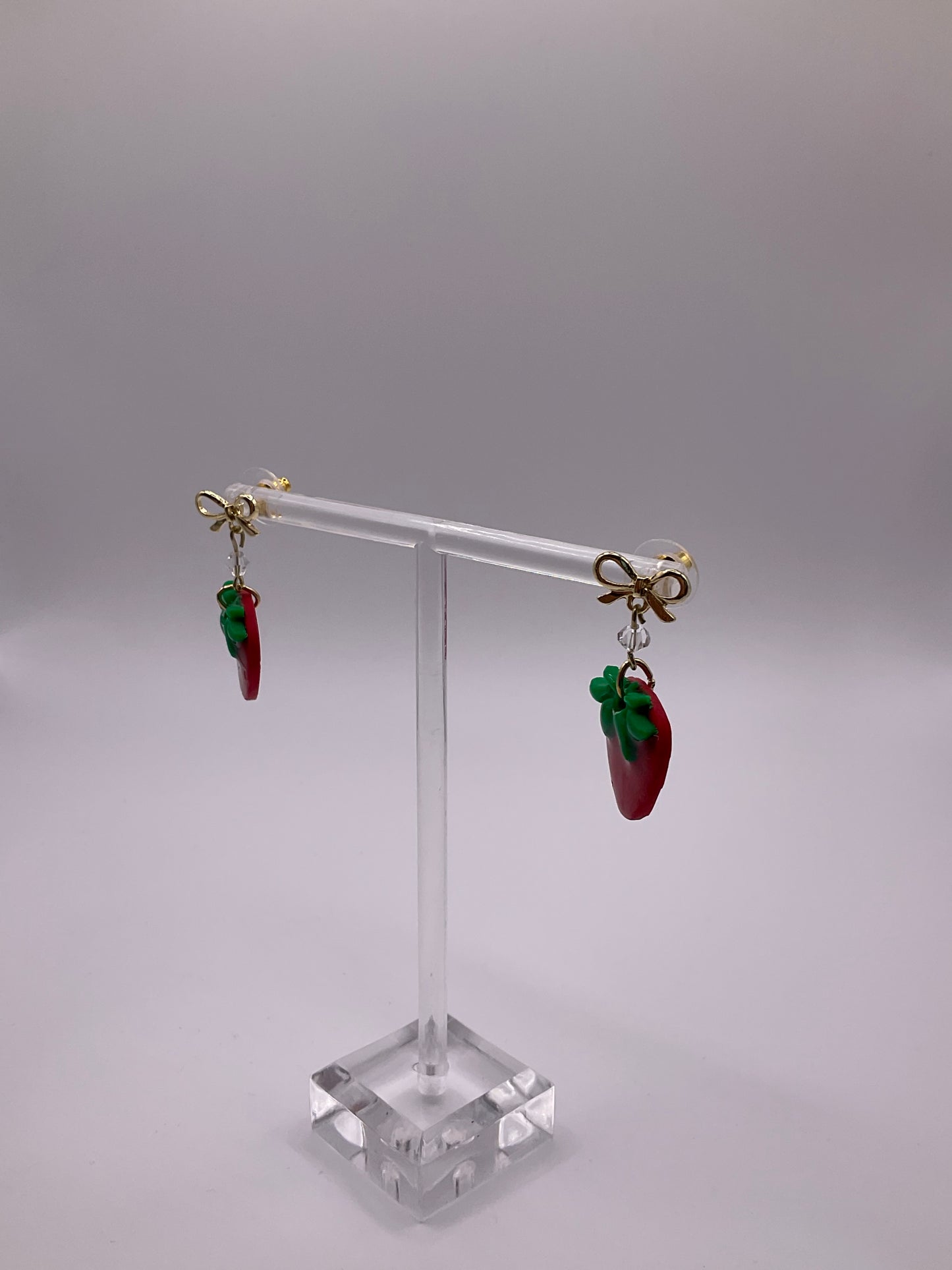 Polymer Clay Strawberry Dangle Earrings
