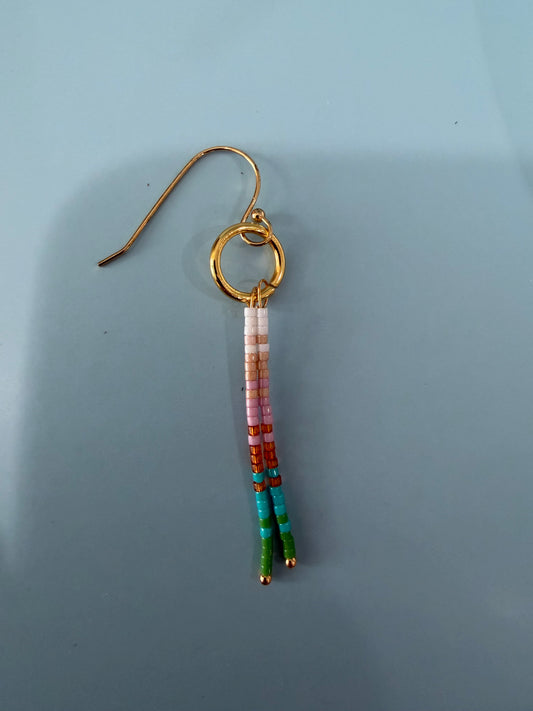 Multicolored Beaded Dangle Earrings