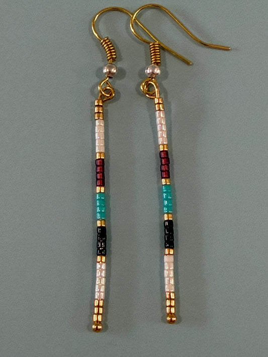 Multi-colored Beaded Dangle Earrings