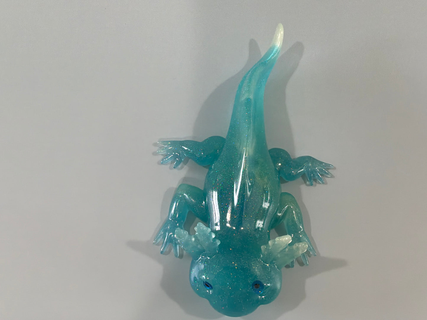 Acrylic Resin Axolotl Figurine | Cute Paperweight | Shelfsitter