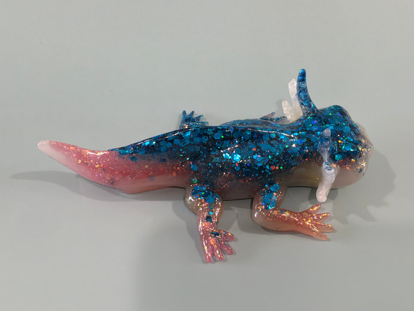 Acrylic Resin Axolotl Figurine | Cute Paperweight | Shelfsitter