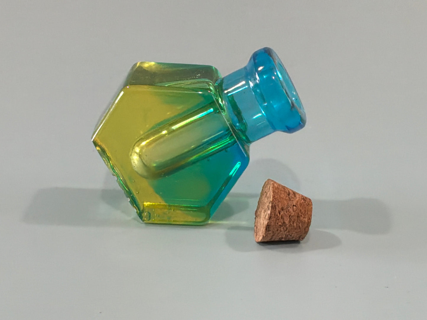 Yellow and Blue Acrylic Resin Mini Bottle