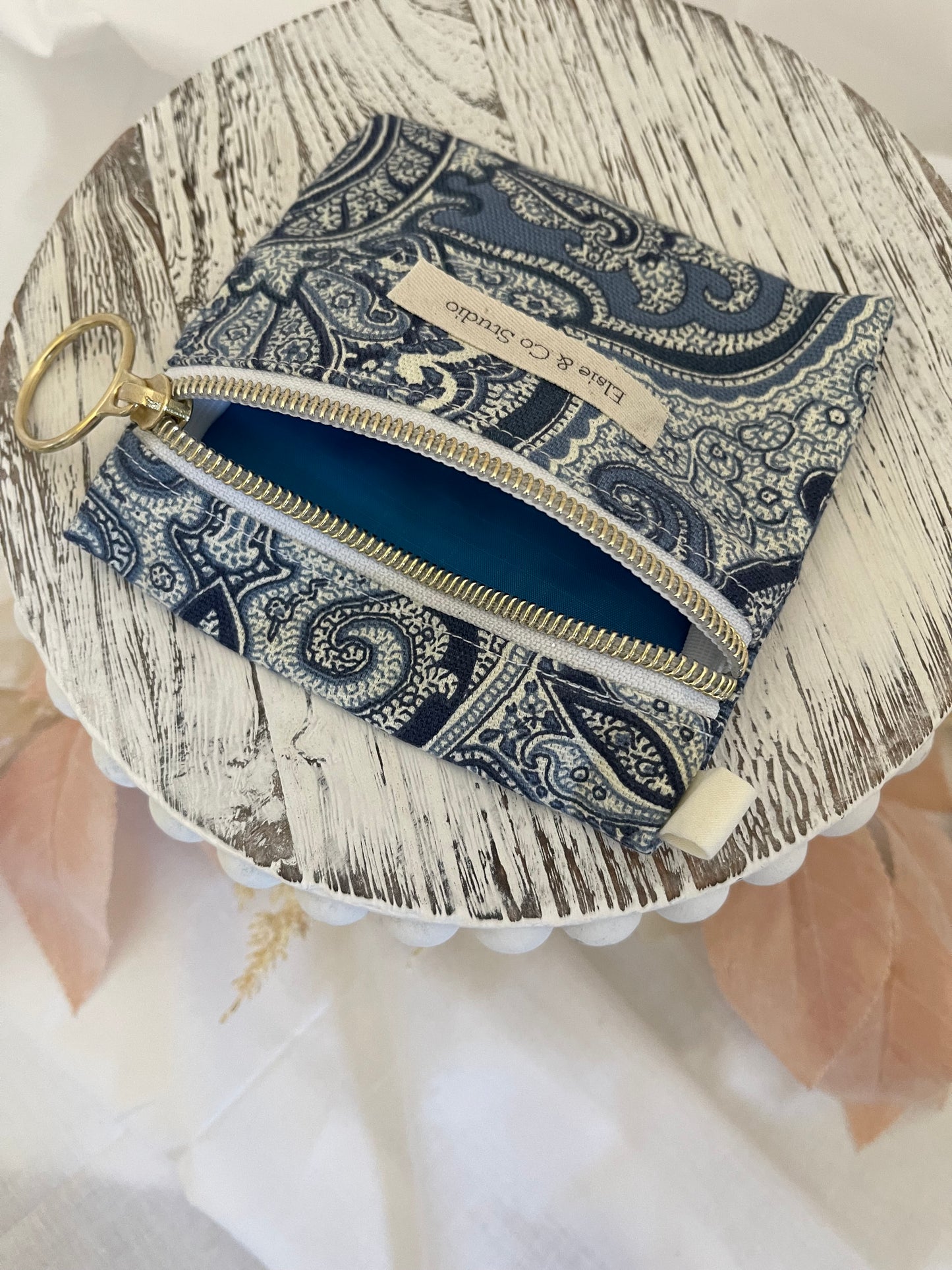 Blue Paisley Wristlet Wallet