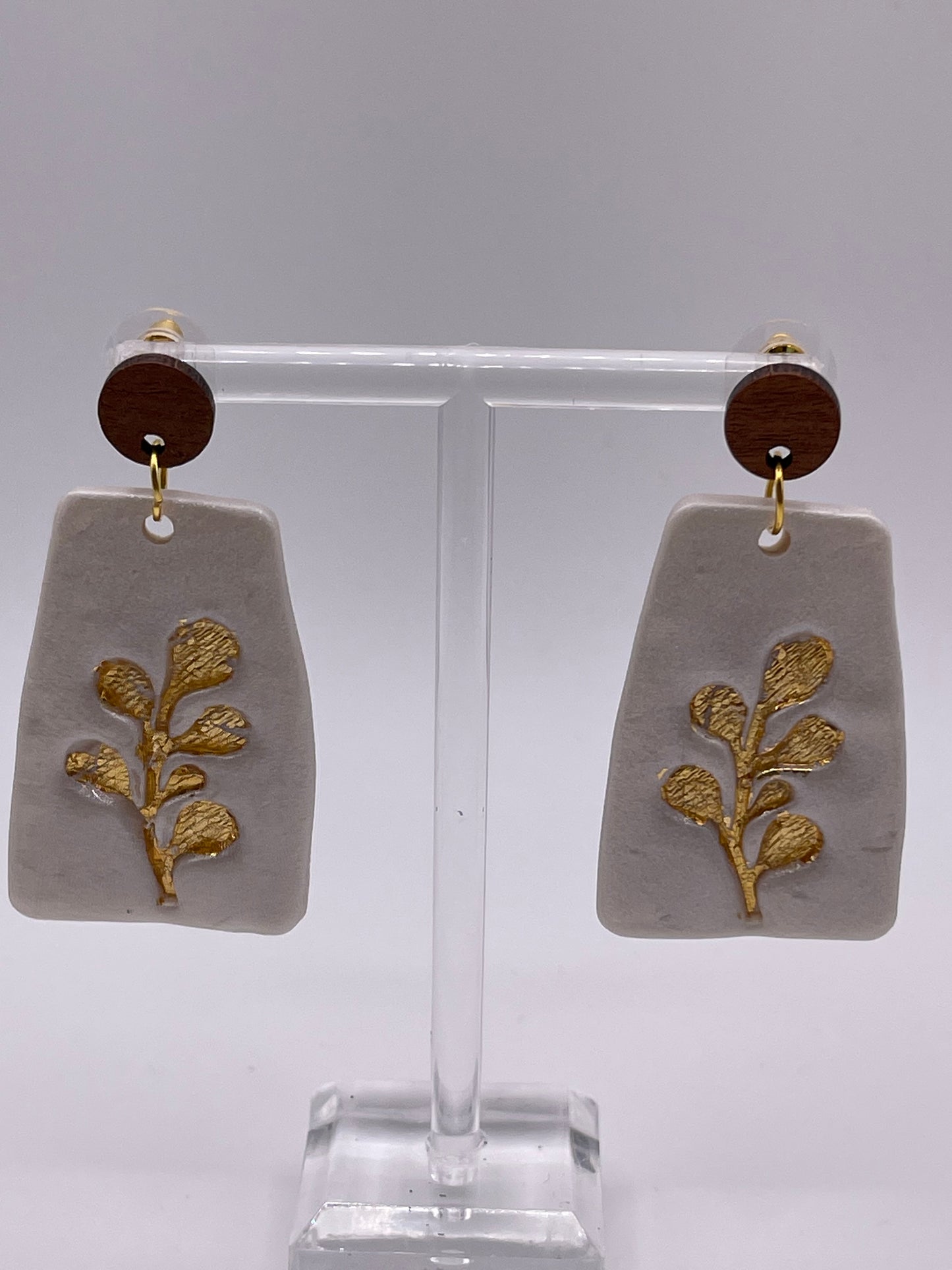 Wood & Polymer Clay Nature Earrings 2