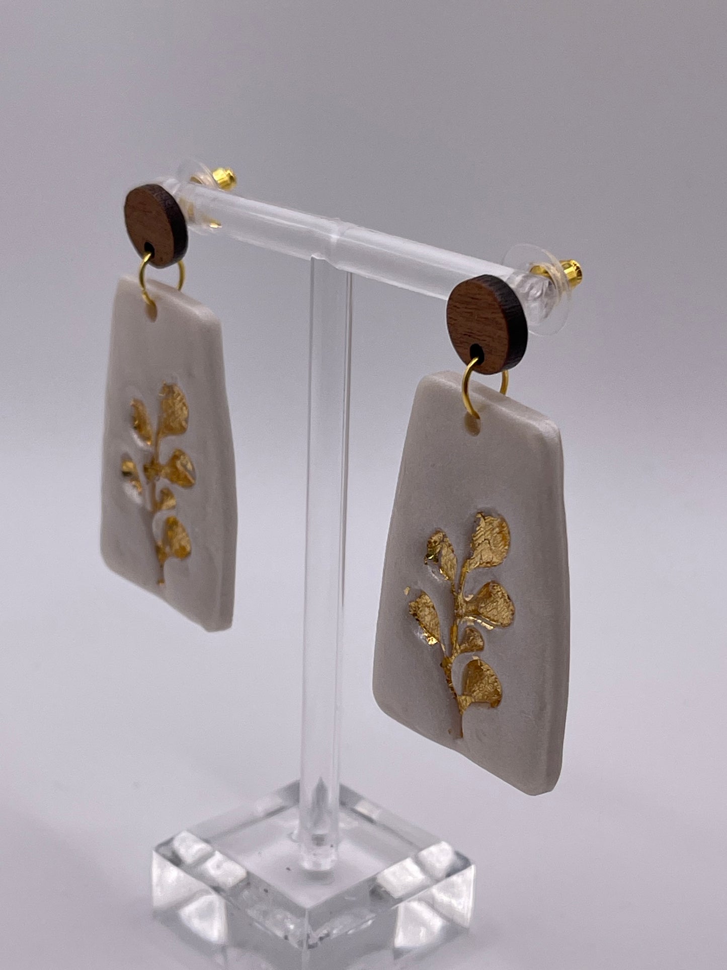 Wood & Polymer Clay Nature Earrings 2