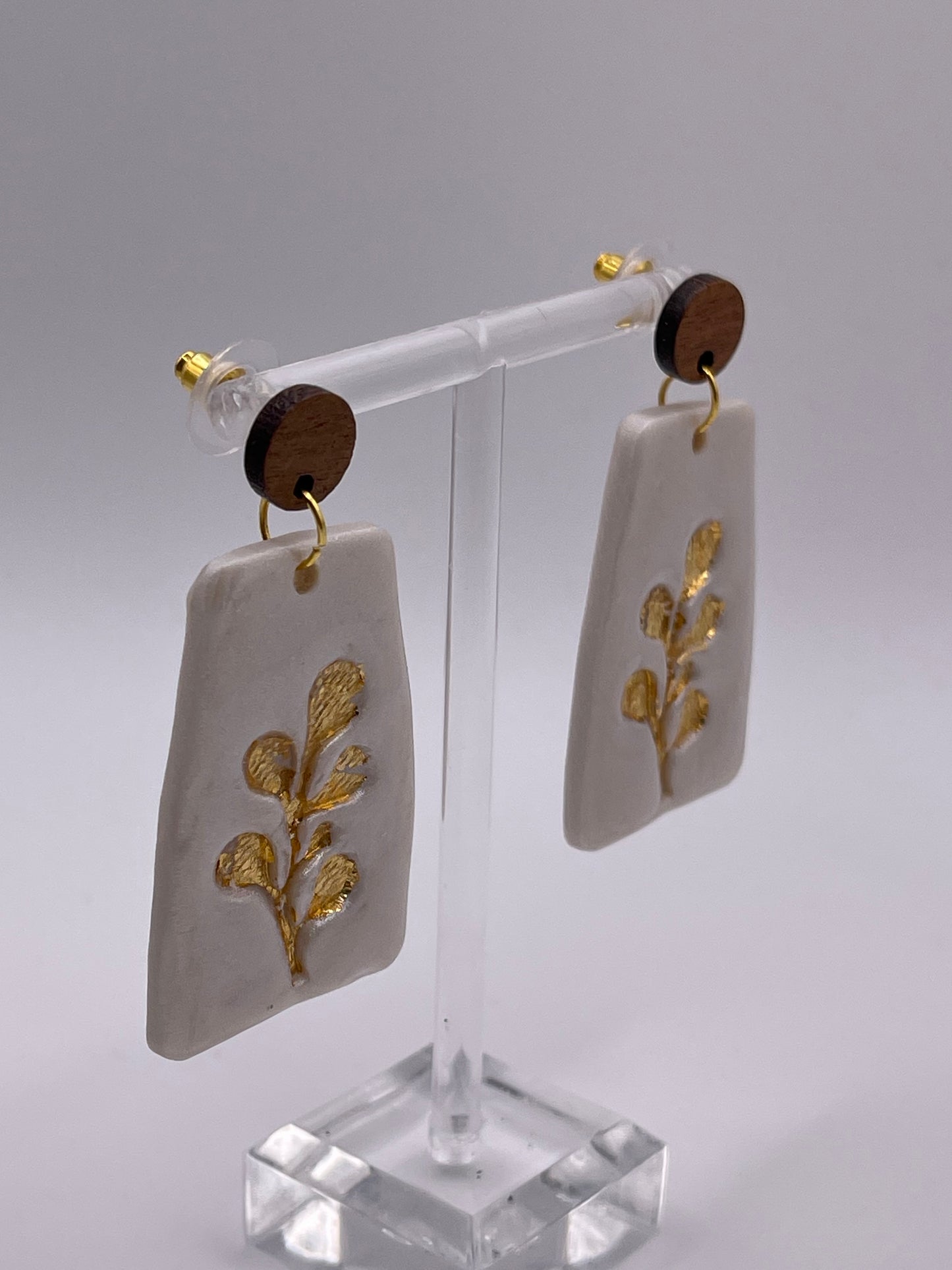 Wood & Polymer Clay Nature Earrings 2