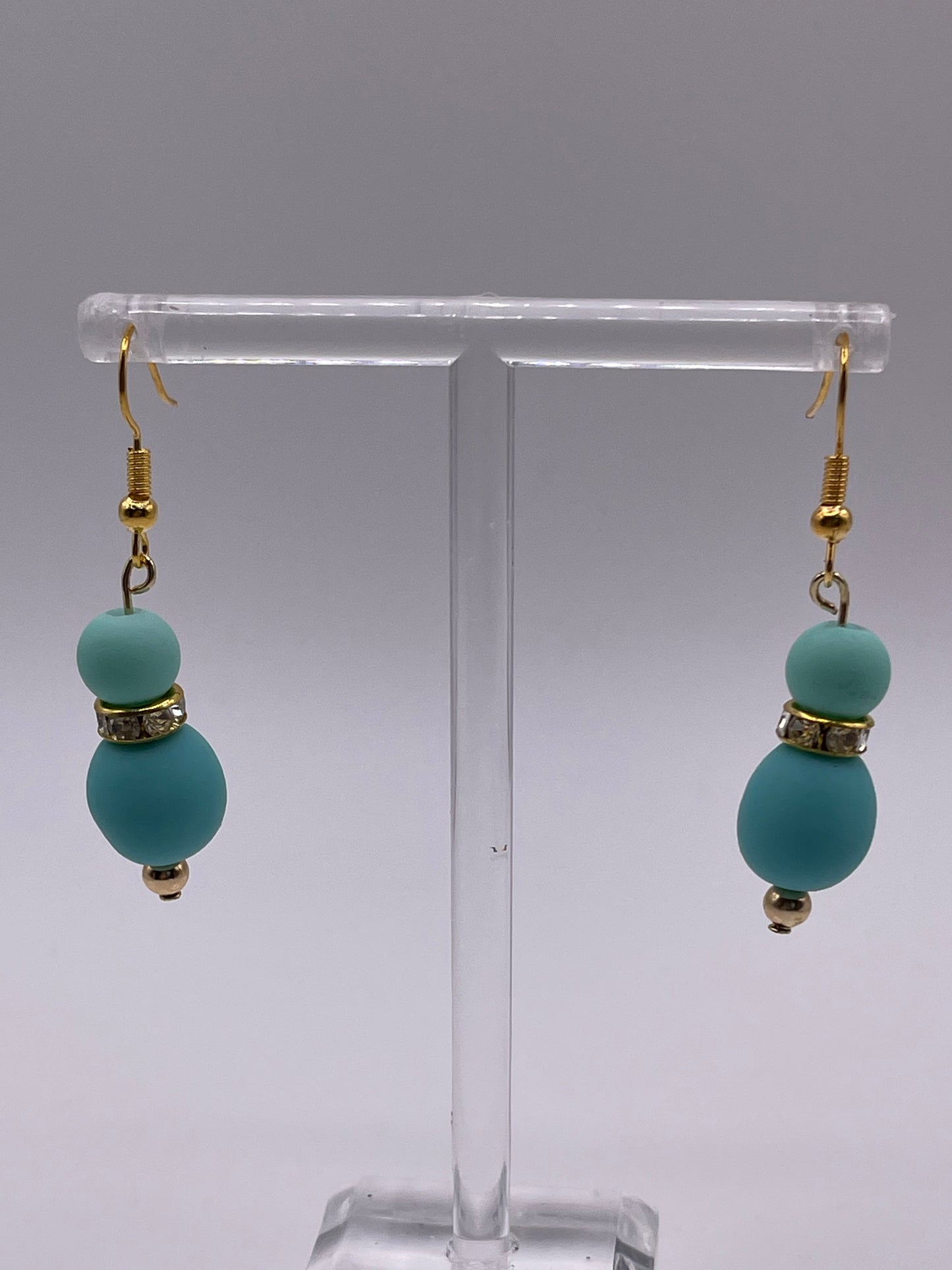 Turquoise Colored Polymer Clay Earrings