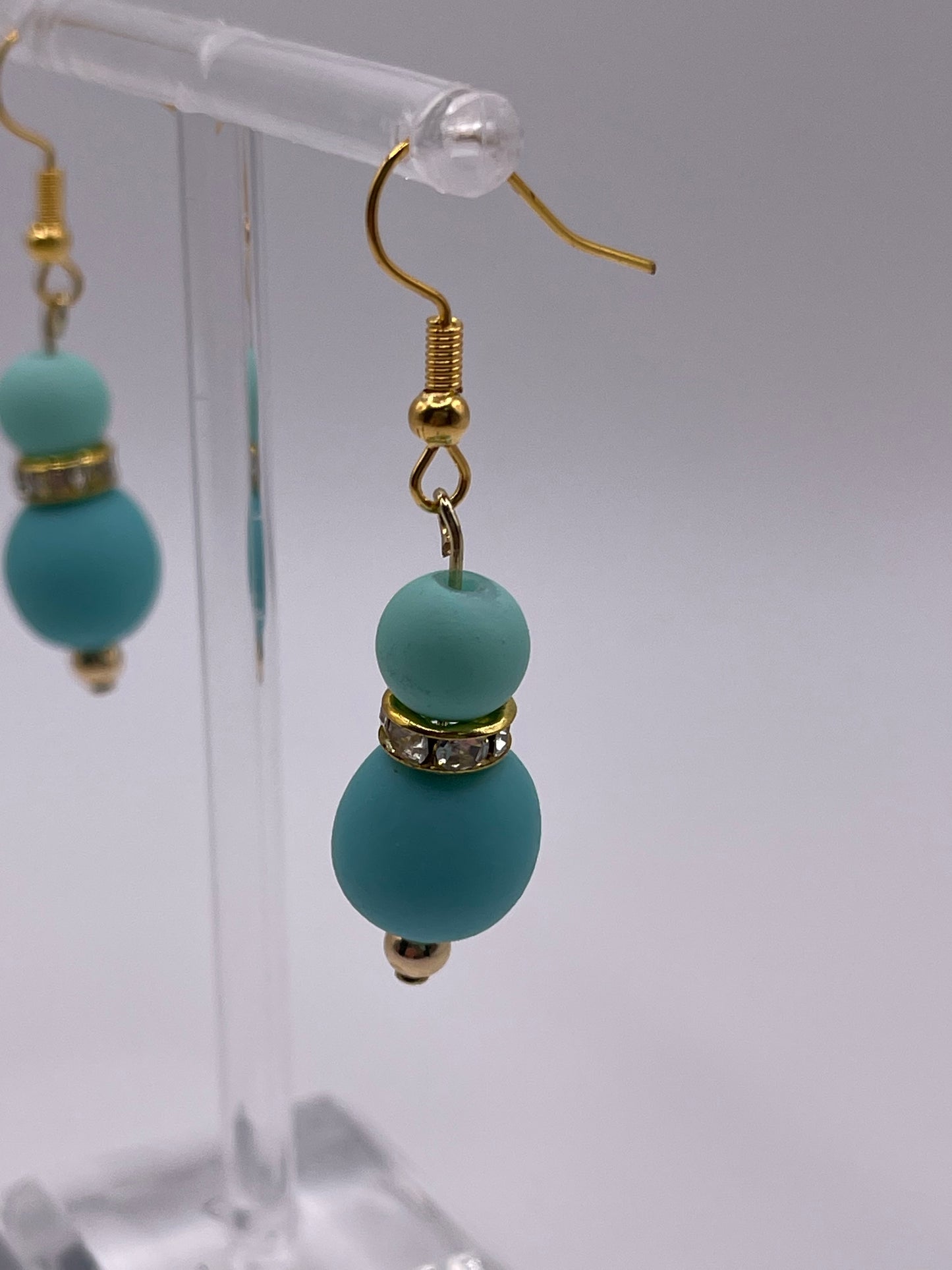 Turquoise Colored Polymer Clay Earrings