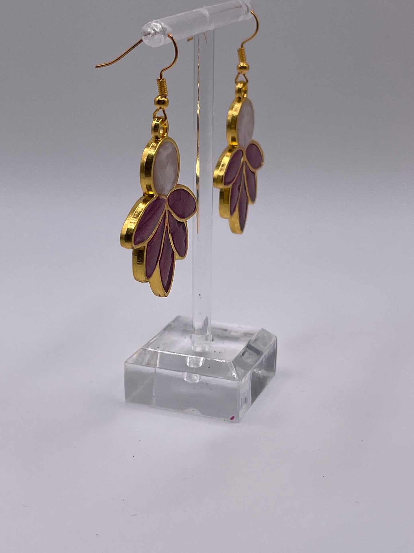 Polymer Clay Lotus Inlay Earrings