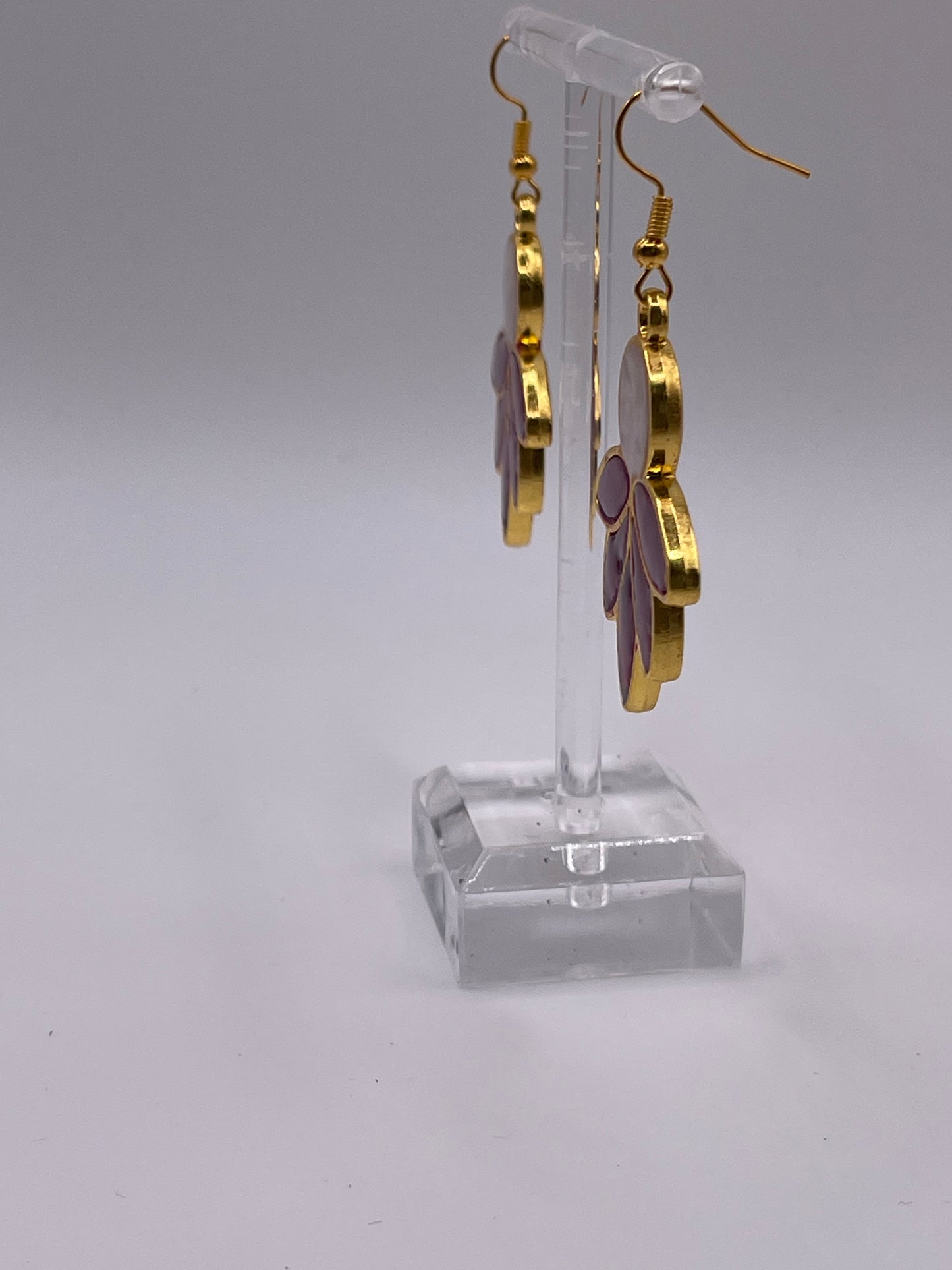 Polymer Clay Lotus Inlay Earrings