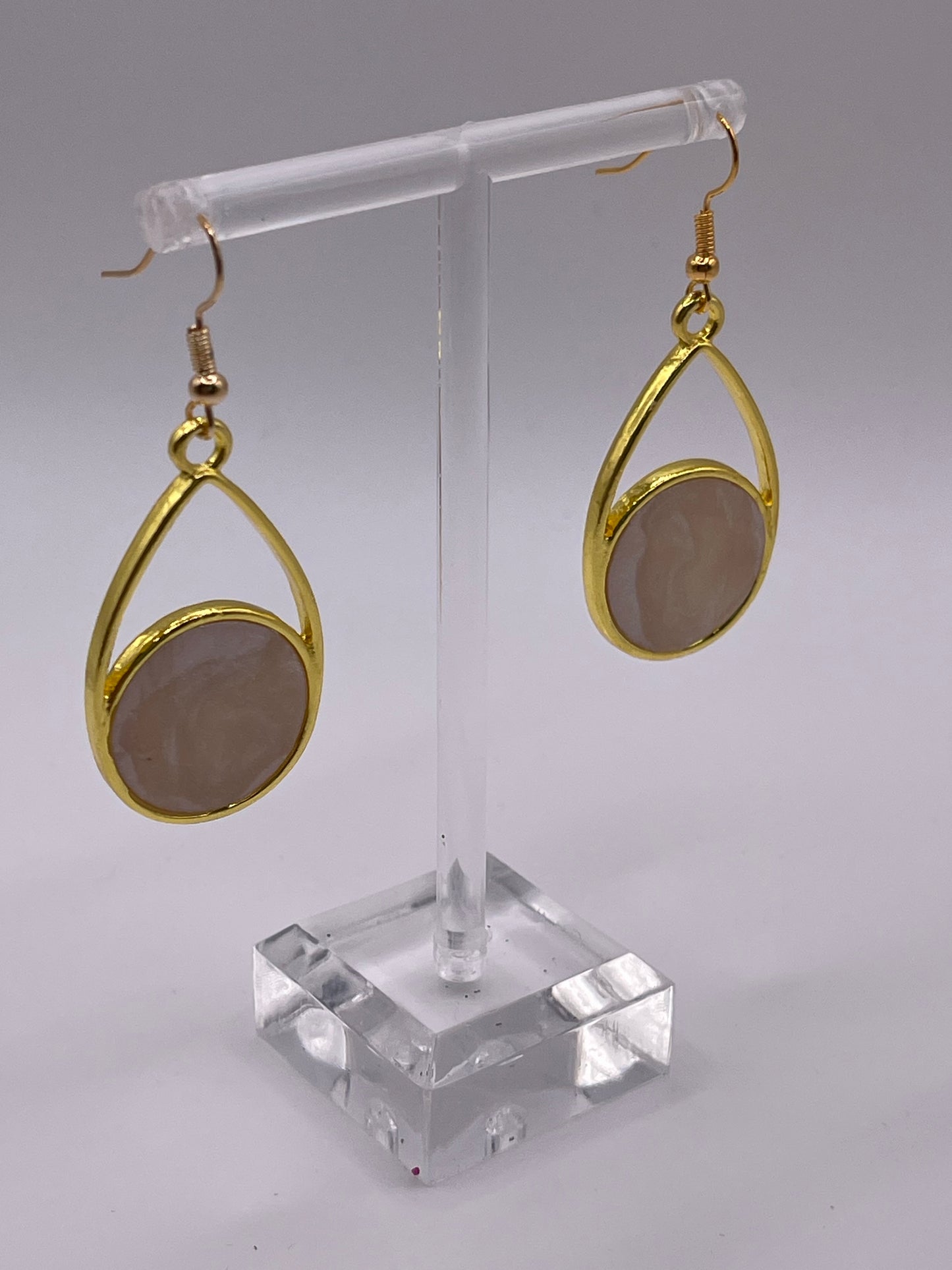 Polymer Clay Circle Drop Inlay Earrings