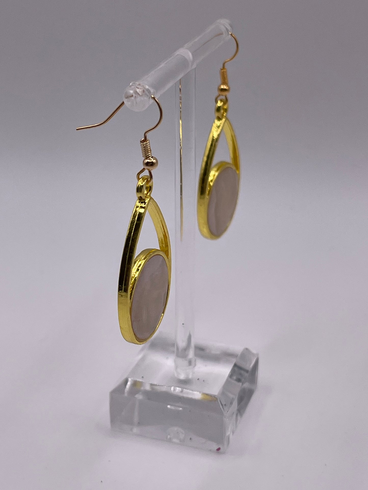 Polymer Clay Circle Drop Inlay Earrings