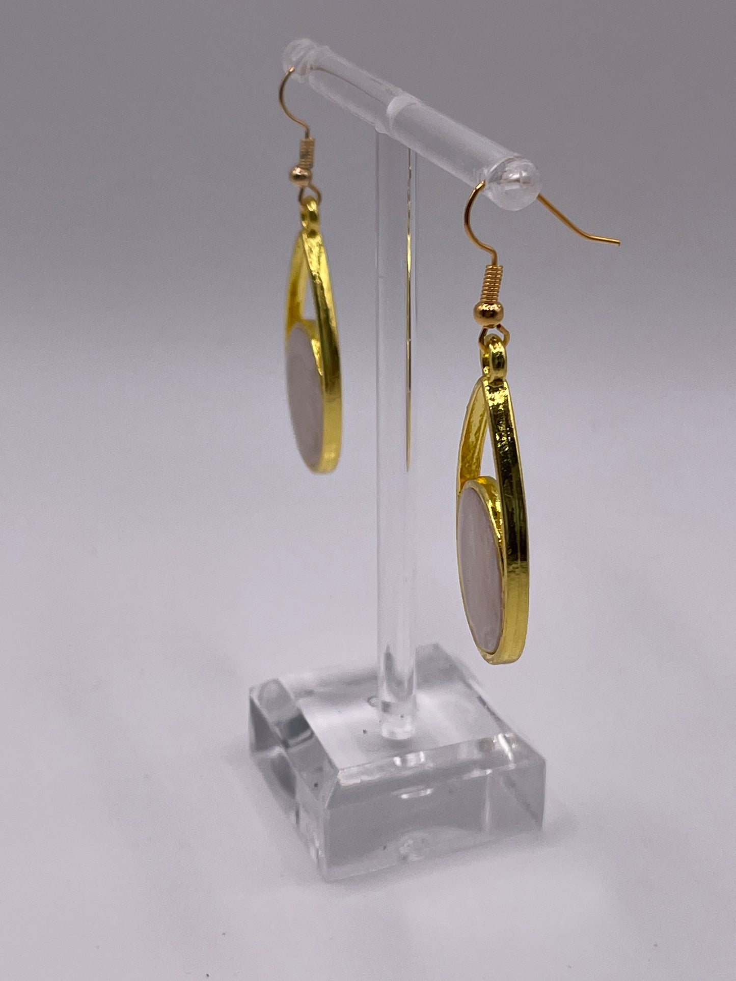 Polymer Clay Circle Drop Inlay Earrings