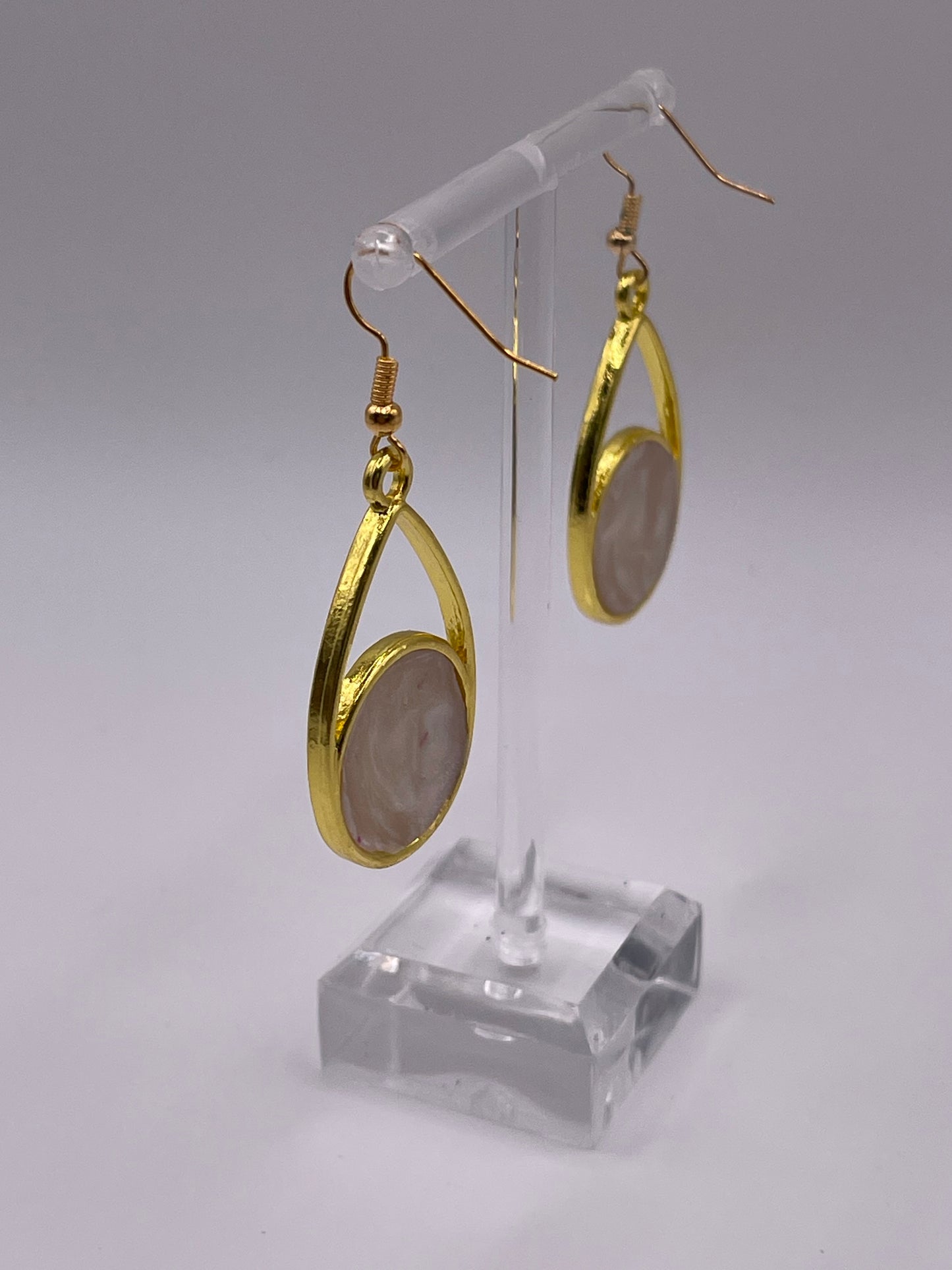 Polymer Clay Circle Drop Inlay Earrings