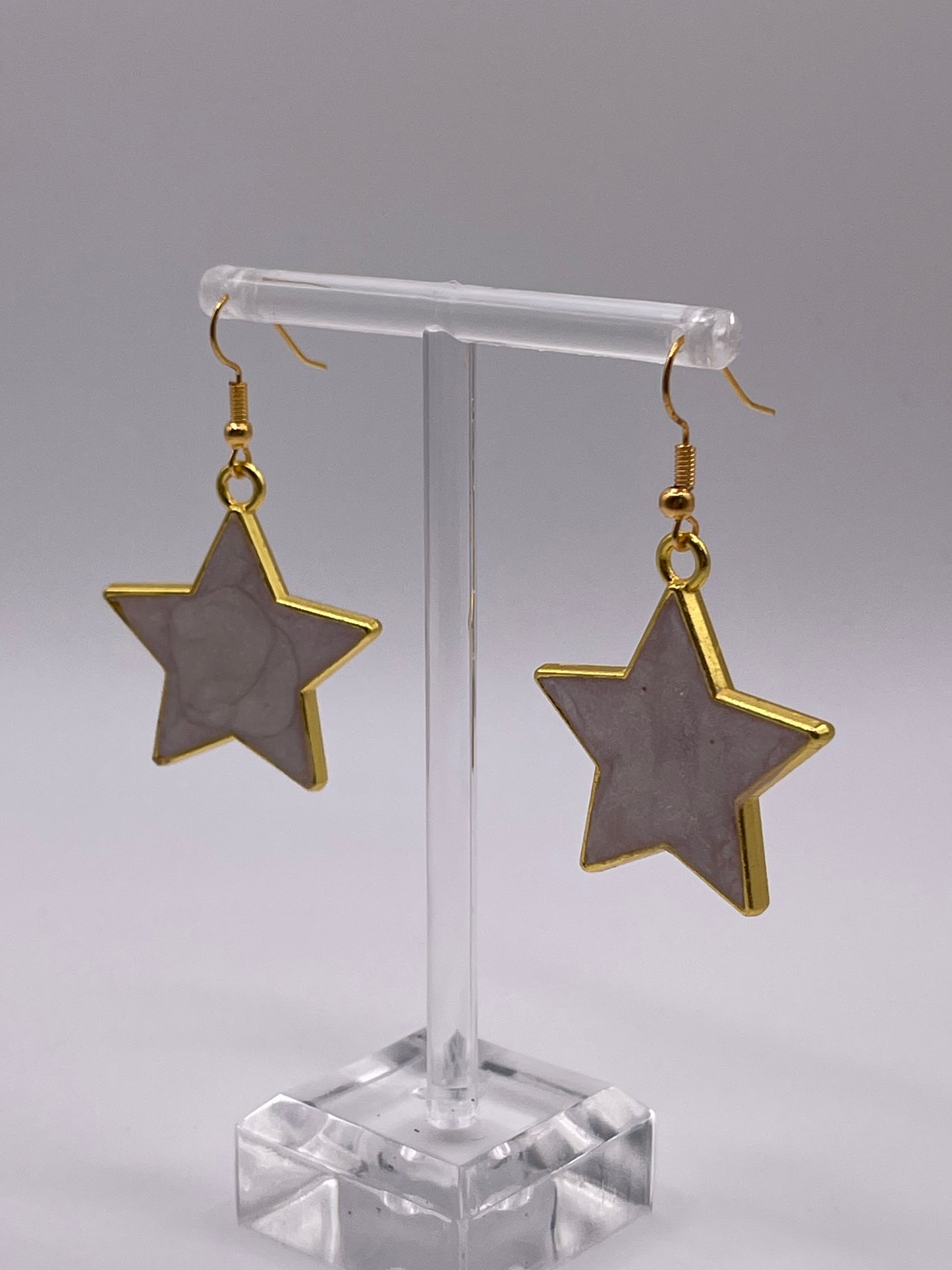 Polymer Clay Inlay Star Earrings
