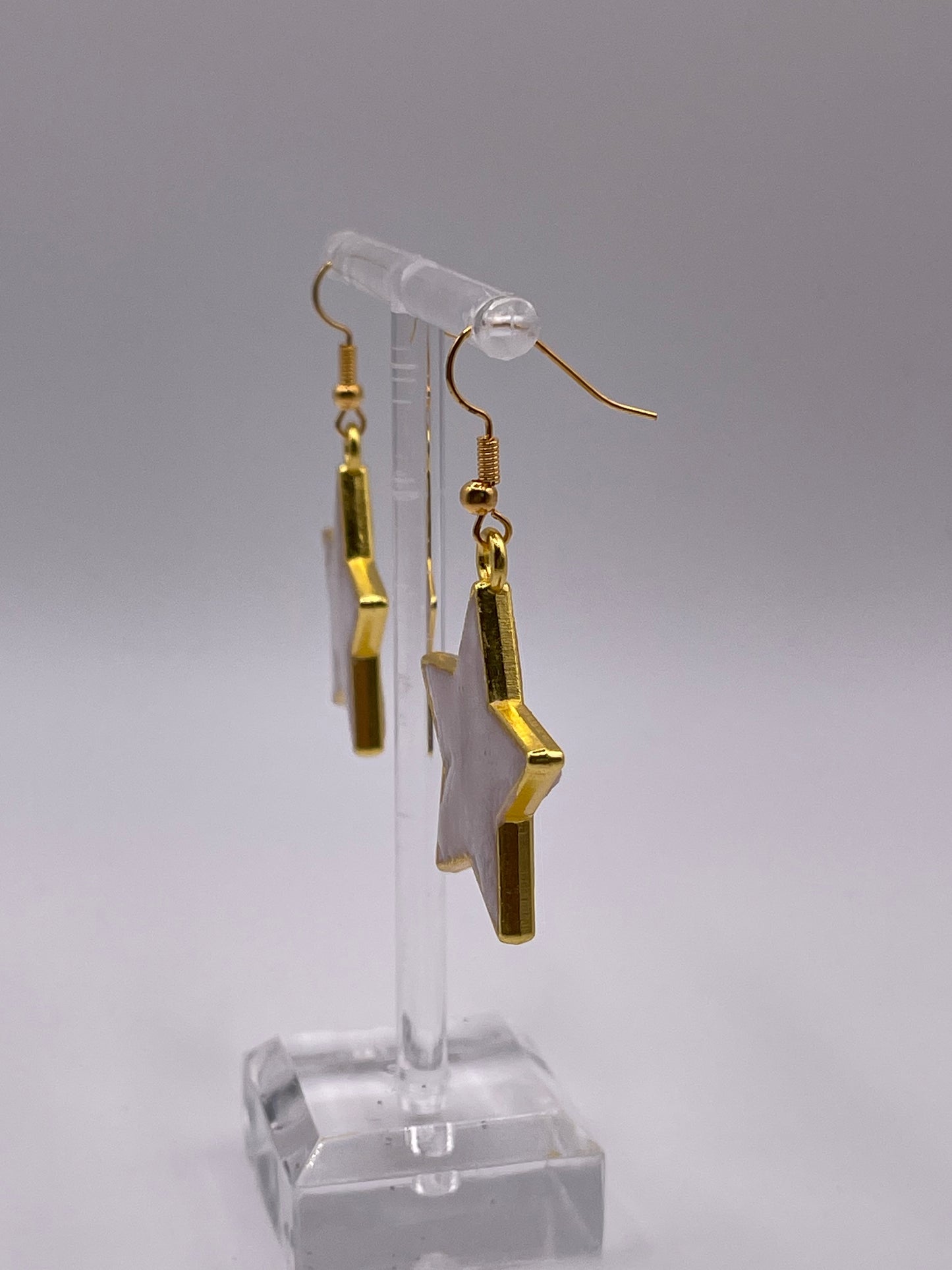 Polymer Clay Inlay Star Earrings