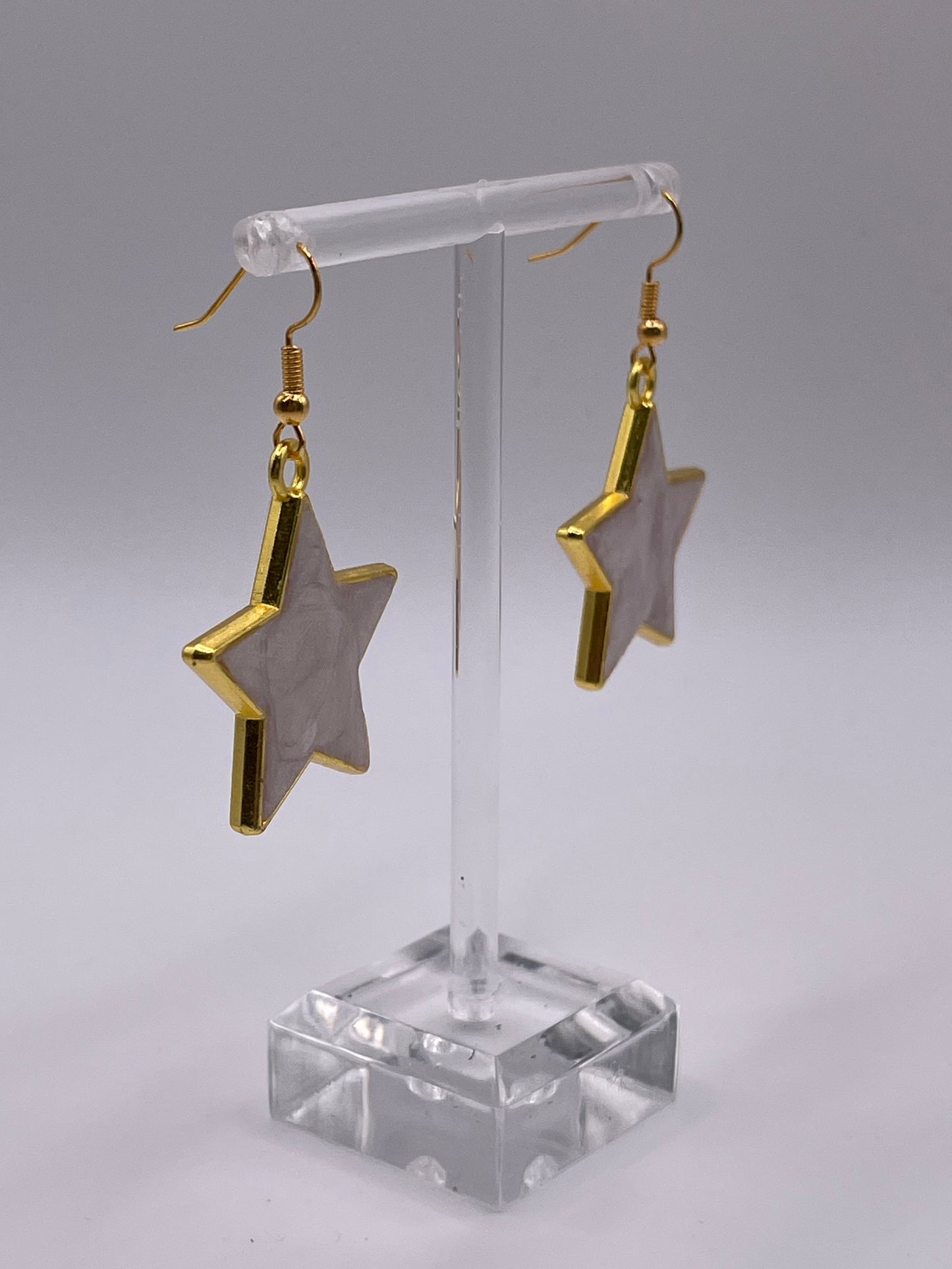 Polymer Clay Inlay Star Earrings