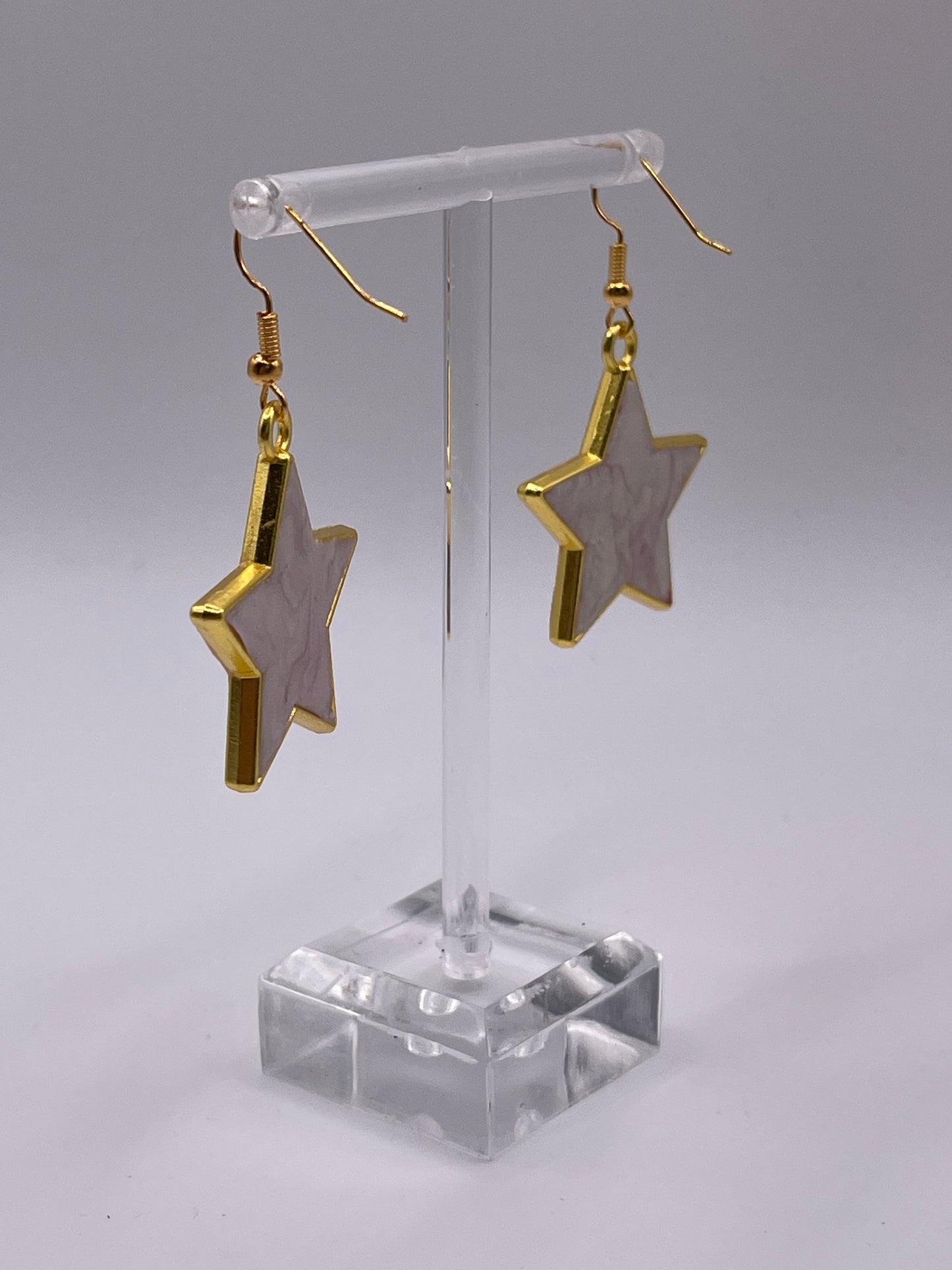Polymer Clay Inlay Star Earrings